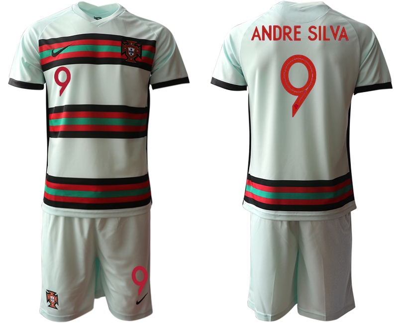 Men 2021 European Cup Portugal away grey #9 Soccer Jersey1->portugal jersey->Soccer Country Jersey